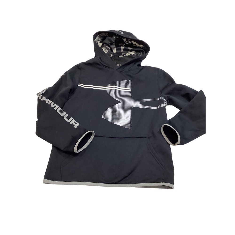Under Armour‎ Boys ColdGear Black Graphic Pullover Sweatshirt Youth Medium